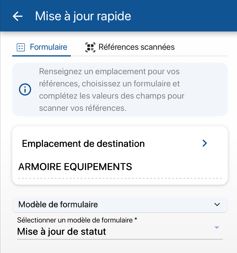 Mise à jour rapide - sélection du formulaire