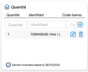 Mobile - Inventaire d'une variante ou un lot