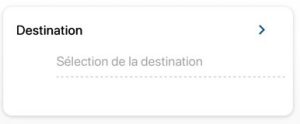 Mobile - Sélection de la destination