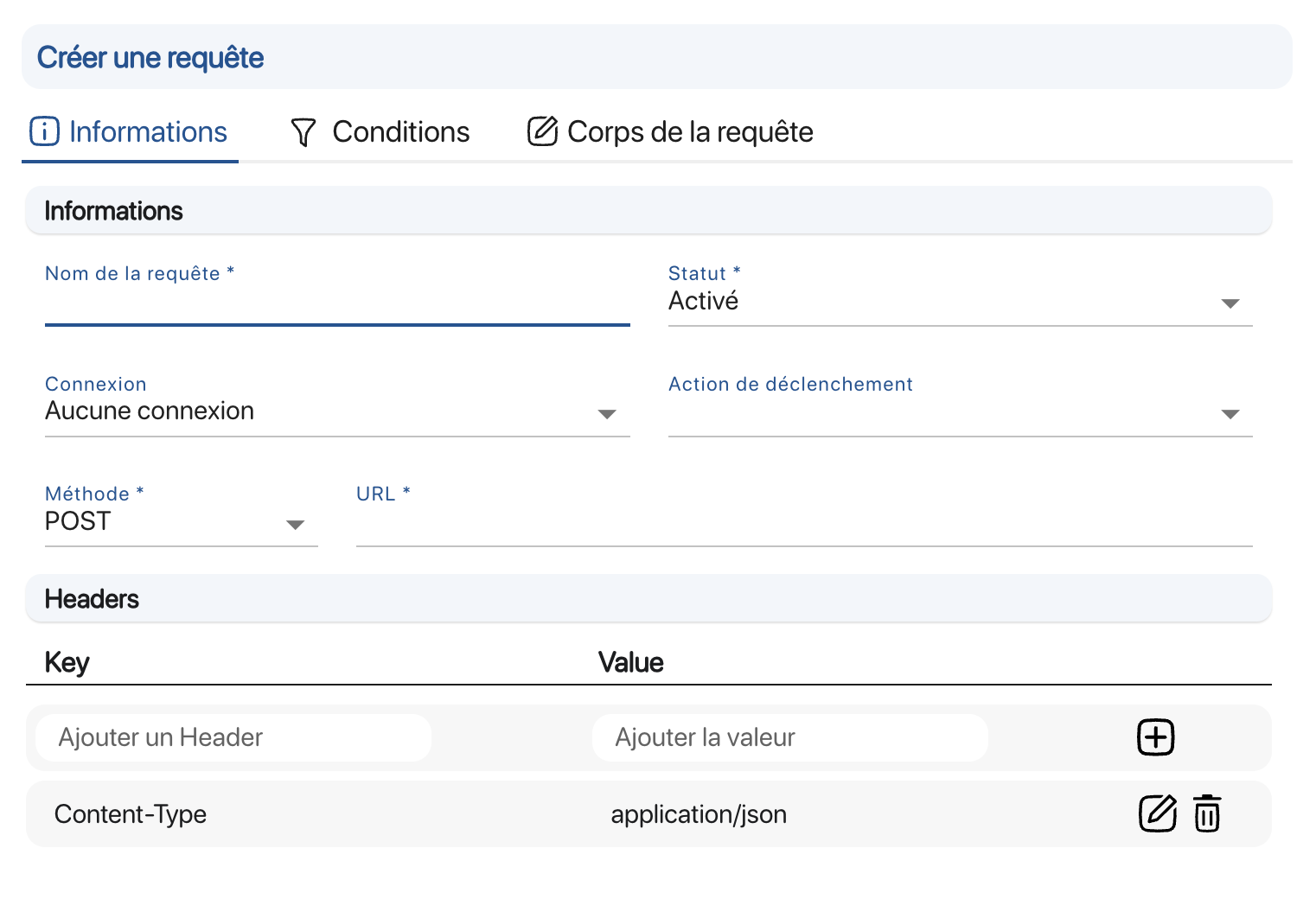 Créer une requête sortante avec l’API – K Inventory