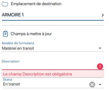 Creation - Form rule Make the Description field mandatory - Verification