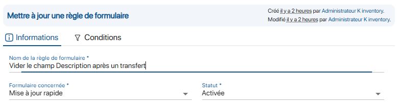 Modification - Empty the Description field after a transfer - information