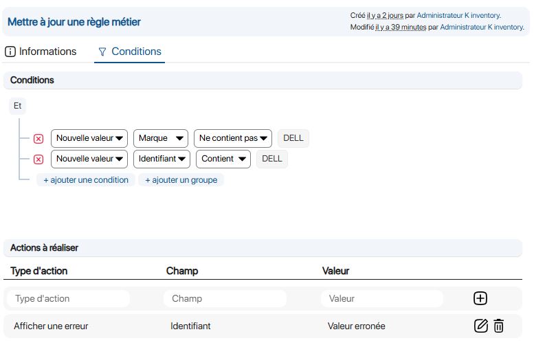 Edit - Brand field consistency check - Conditions