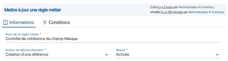 Modify - Consistency check of the Brand - Information field