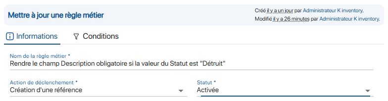 Edit - Create location rule - Information