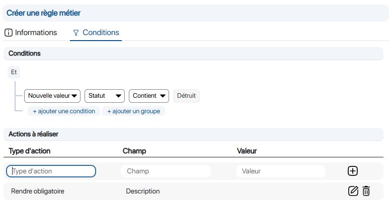 Business rule - Conditions