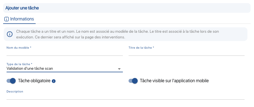 tâche validation de scan