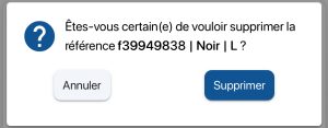 Mobile - confirmation de suppression