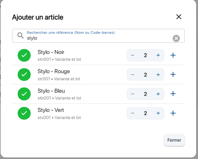 Ajouter des articles