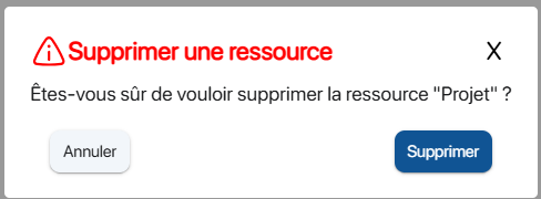 Supprimer un type de ressource