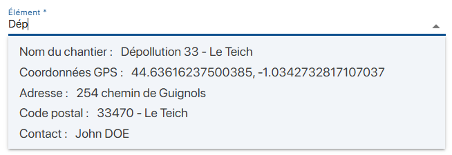 Recherche d'un élément