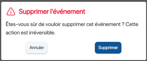 Supprimer un évènement du planning de K inventory