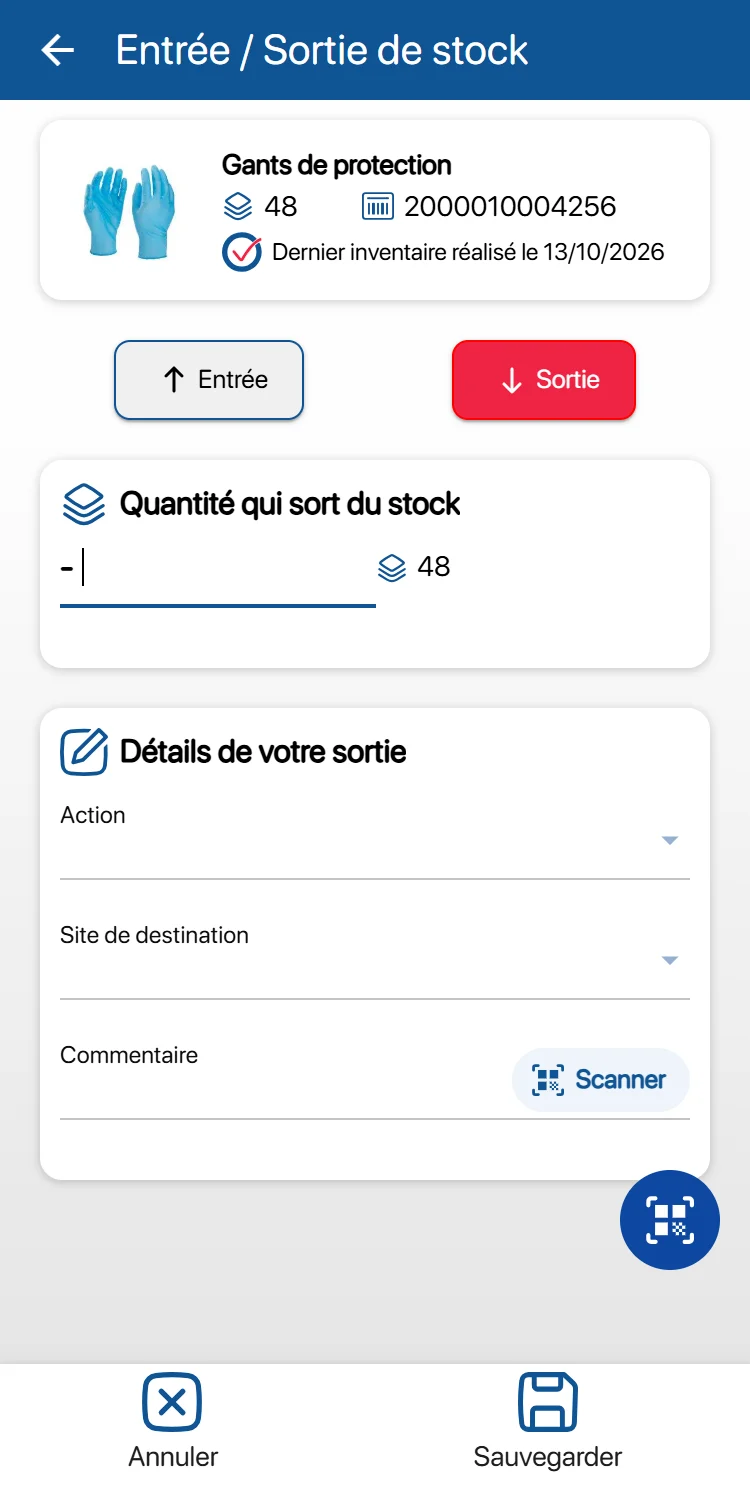 Sortie de stock