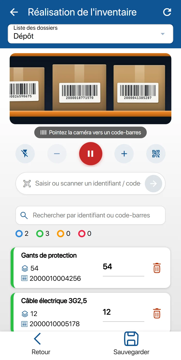 Inventaire au scan